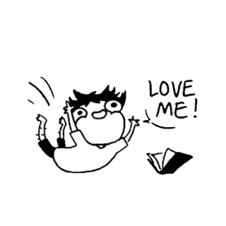 😌 LOVE ME! cartoon, love, begging, request telegram sticker