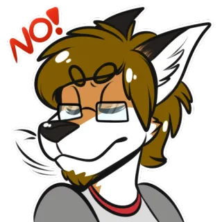 👎 NO! Фурри, Антро, Антропоморфный, Нет, Запрещено, Мультфильм telegram sticker