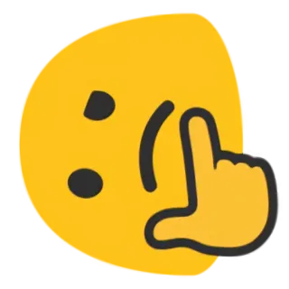 🤔 emoji, finger point, expression, yellow telegram sticker