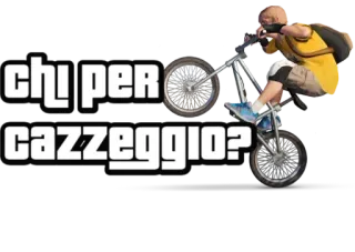 😝 chi per cazzeggio? ciclismo, bmx, ofensivo, italiano, adesivo, grand theft auto, gta telegram sticker