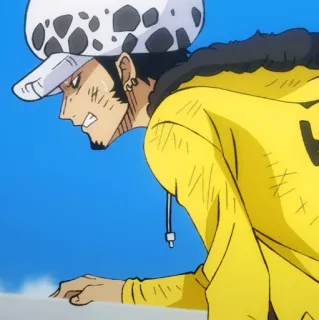 🩺 Trafalgar Law One Piece Anime, One Piece, Trafalgar Law, Charakter, Pirat, Manga, Hut, Gelber Hoodie telegram sticker