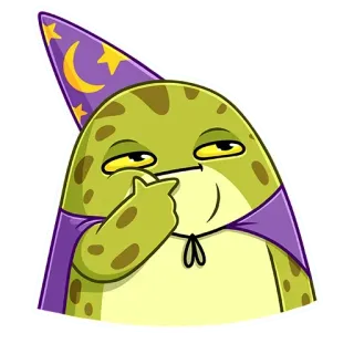 🤔 frog, wizard, magic, cartoon, emoji, sticker telegram sticker