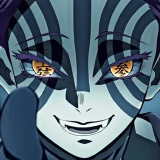 😈 Akaza Demon Slayer 參 Аниме, Демон, Аказа, Клинок рассекающий демонов, Глаза, Персонаж telegram sticker