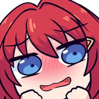 😥 Anime, Desenho animado, Fofo, Cabelo ruivo, Corando, Emoção, Expressivo telegram sticker