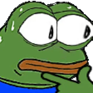 😳 Pepe the Frog Pepe, frog, meme, nervous, sweating, thinking, worried telegram sticker