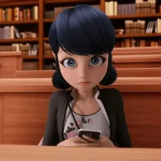 😶 Marinette Dupain-Cheng Miraculous: Tales of Ladybug & Cat Noir cartoon, anime, miraculous ladybug, marinette, ladybug whatsapp sticker