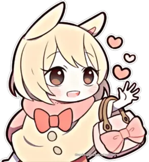 🥰 Anime, Cartoon, Niedlich, Kawaii, Chibi, Figur, Herz telegram sticker