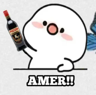 🌷 AMER!! fofo, desenho animado, bebida, garrafa, Picon whatsapp sticker