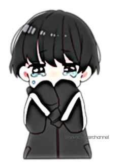 😭 crying, anime, sad, emotional, tears, chibi whatsapp sticker
