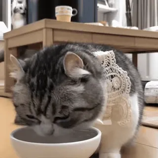 😽 кот, животное, питомец, пьет, вода whatsapp sticker