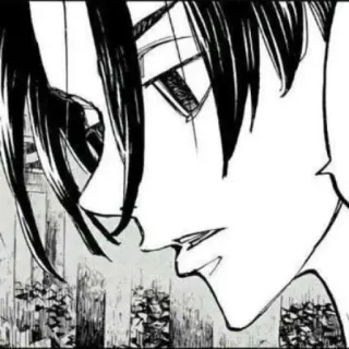 🗝 anime, manga, portrait, monochrome, character, art telegram sticker
