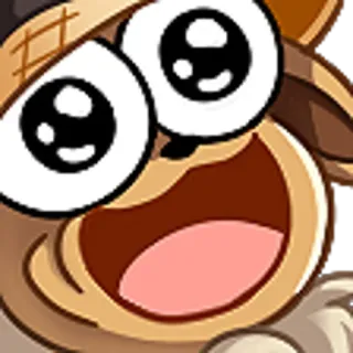 😮 Dibujo animado, Expresión, Feliz, Tonto, Animal telegram sticker