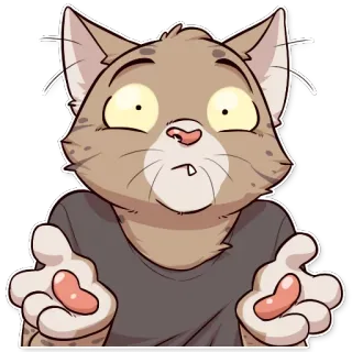 🤷‍♂️ chat, dessin animé, animal, drôle, autocollant telegram sticker