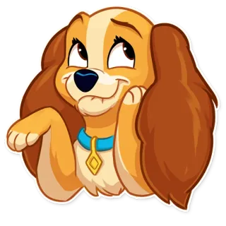 ☺️ Lady Lady and the Tramp chien, dessin animé, disney, animal, animal de compagnie, femme telegram sticker
