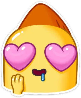 😍 Emoji, Liebe, Herzaugen, Süß, Cartoon whatsapp sticker