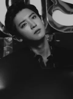 ▫️ retrato, blanco y negro, hombre, actor, coreano, masculino, celebridad telegram sticker