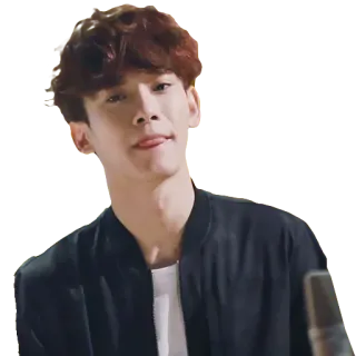 😝 homme, portrait, coréen, homme, chanteur, microphone telegram sticker
