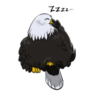 😴 ZZZZ... aigle, oiseau, dormir, dessin animé, animal, zzz telegram sticker