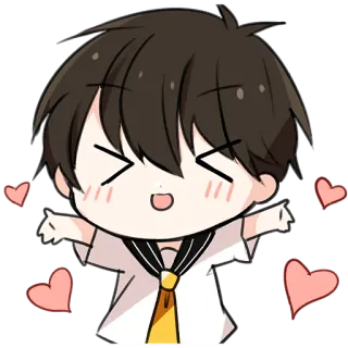 🫶 Anime, Kawaii, Słodkie, Serce, Szczęśliwy, Kreskówka whatsapp sticker