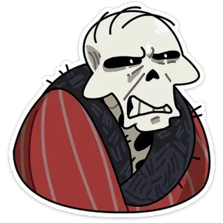 😬 skeleton, cartoon, character, robe, spooky, funny telegram sticker