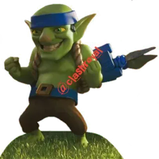 🙊 @clashroyal ゴブリン, クラッシュ・ロワイヤル, ゲーム, キャラクター, ファンタジー telegram sticker