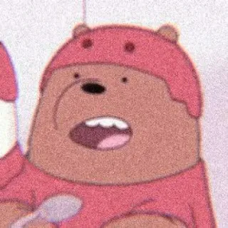 😄 くま, 漫画, 動物, かわいい, ピンク, キャラクター telegram sticker