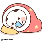 📱 @TardiSticker милый, каваий, медведь, сонный, одеяло whatsapp sticker