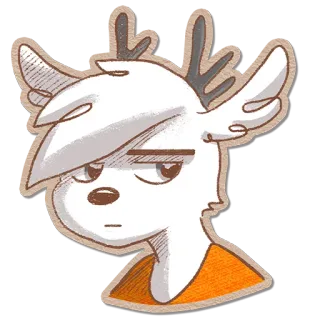 😐 олень, антропоморфный, мультфильм, наклейка, персонаж, животное telegram sticker
