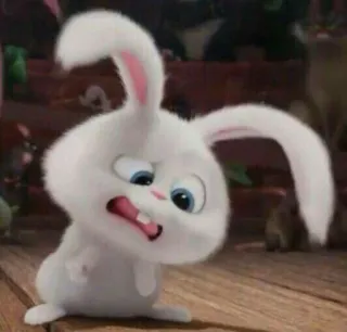🍼 Snowball The Secret Life of Pets thỏ, trắng, thỏ, dễ thương, tức giận telegram sticker