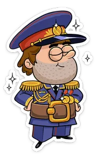 👮 ufficiale, militare, uniforme, cartone animato, distintivo telegram sticker