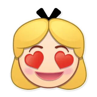 😍 Emoji, Visage, Amour, Coeur yeux, Joyeux, Blond, Dessin animé telegram sticker