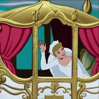 🧚♀ Cinderella cinderella, disney, prinzessin, hochzeit, kutsche, cartoon telegram sticker
