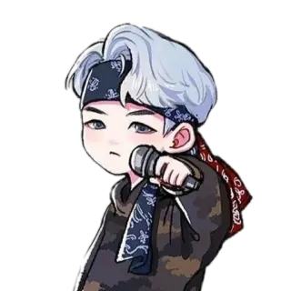 😌 cartoon, singer, microphone, person, music whatsapp sticker