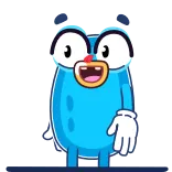 🩸 cartoon, character, blue, white, eyes, funny telegram sticker