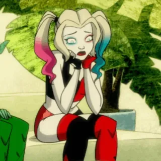 🎪 Harley Quinn 할리 퀸, 만화, DC 코믹스, 악당, 어릿광대 telegram sticker