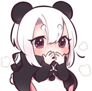 😳 Anime, Chica, Panda, Kawaii, Lindo, Manga telegram sticker