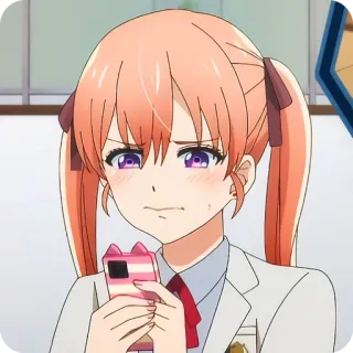 🙂 anime, girl, cute, character, pink hair, phone telegram sticker