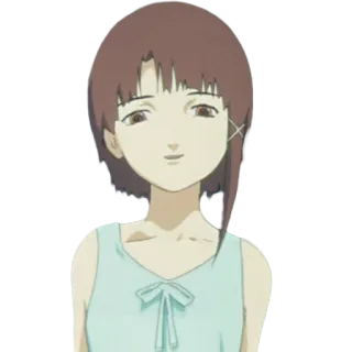 😇 Lain Iwakura Serial Experiments Lain Anime, Dessin animé, Fille, Serial Experiments Lain, Lain whatsapp sticker