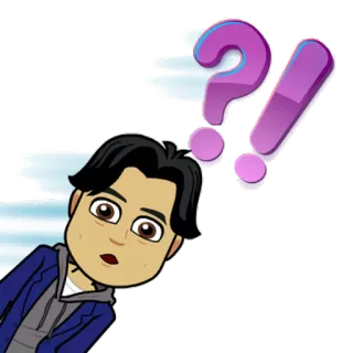 🙅‍♂️ Bitmoji, Question, Exclamation, Confus, Sticker, Avatar, Dessin animé telegram sticker