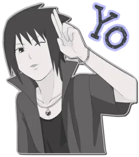 ✋ YO Anime, Kreskówka, Pozdrowienie telegram sticker
