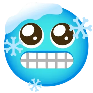 🥶 เย็น, อิโมจิ, ฤดูหนาว, เกล็ดหิมะ whatsapp sticker