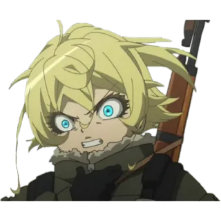 🤬 Tanya Degurechaff Saga of Tanya the Evil anime, Tanya Degurechaff, Saga of Tanya the Evil, military, character, war telegram sticker