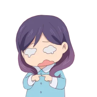 😢 anime, sad, crying, cartoon, sticker, emotional, girl whatsapp sticker