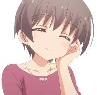 😊 Anime, Garota, Sorriso, Feliz, Fofo telegram sticker