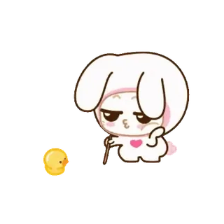 🐰 coniglio, animale, carino, cartone animato, adesivo telegram sticker