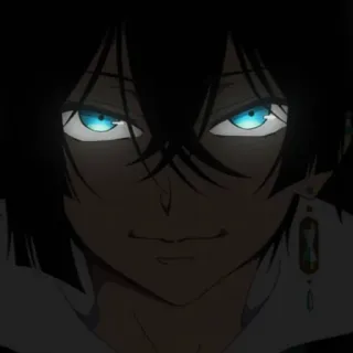 🫐 anime, man, dark hair, blue eyes, scary, angry telegram sticker