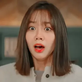 🦊 impactada, sorprendida, mujer, retrato, coreana, asiática telegram sticker