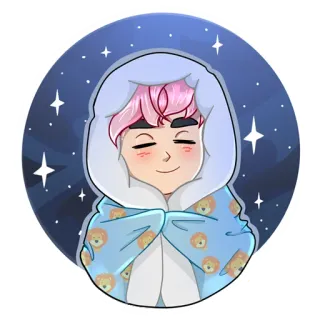 😴 귀여운, 별, 사자, 담요 whatsapp sticker