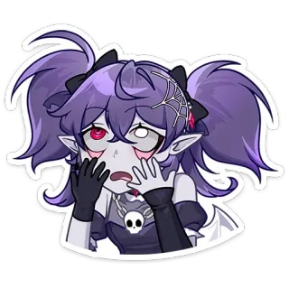 🙄 anime, cartoon, cute, sticker, girl, vampire, kawaii telegram sticker