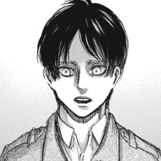 😮 Eren Yeager Attack on Titan manga, anime, serious, attack on titan, eren, character telegram sticker